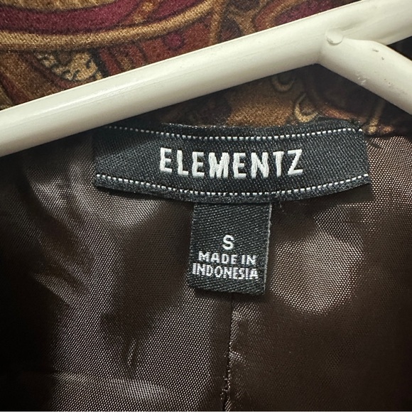 Elementz Paisley Maroon and Brown Blazer - Picture 4 of 6